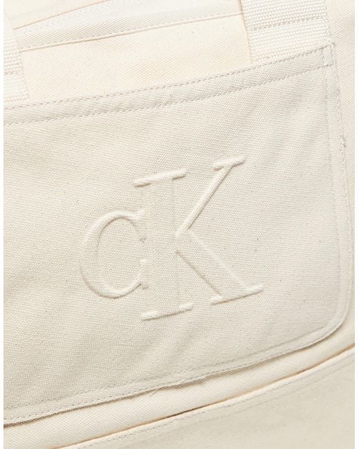 Calvin Klein Natural – unisex-weekender aus canvas