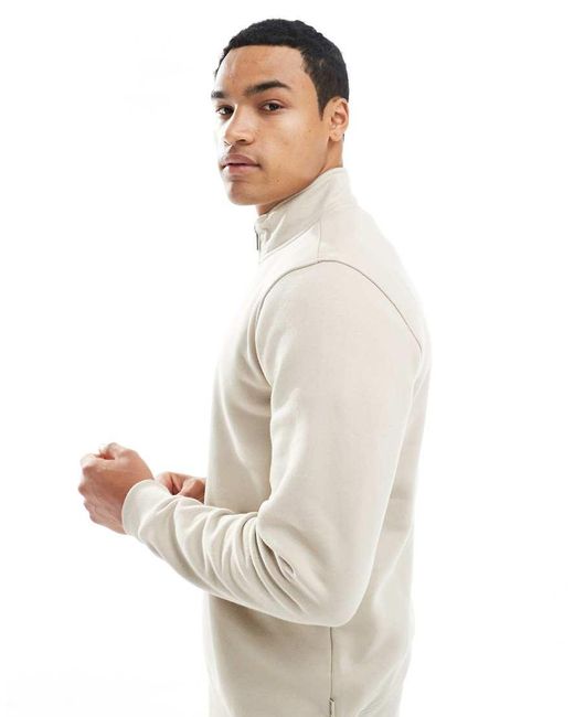 Only & Sons Natural Half Zip Sweat for men
