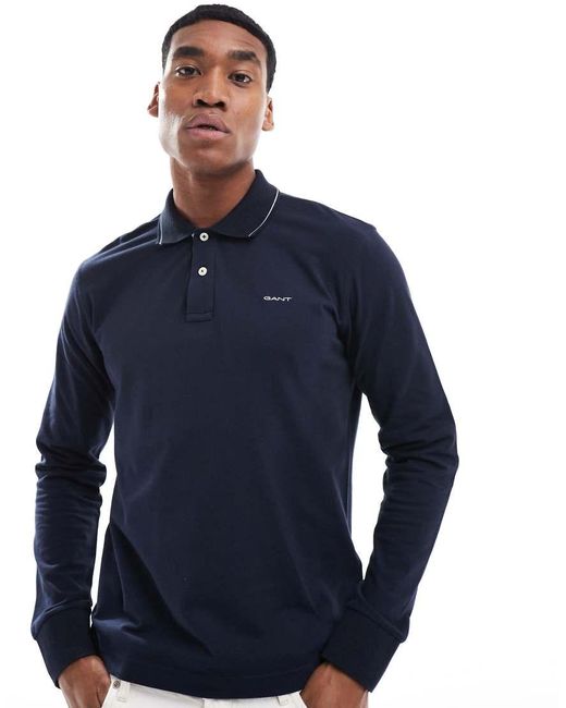 Polo gant hombre manga larga sale