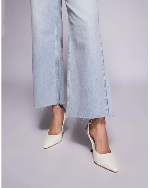 SIMMI Gray Simmi London Darcia Pointed Slingback Heeled Shoes