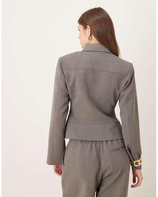 Wanderdoll Brown Exclusive Gabriella Zip Through Shirt With Removable Tie Co-Ord