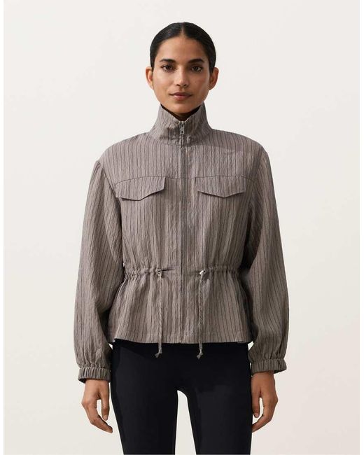 Oysho Gray Striped Saharan Jacket