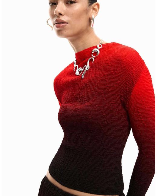 Desigual Red Gradient Blouse