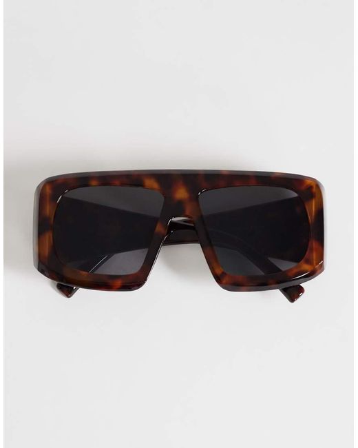 TOPSHOP Brown Cairo Chunky Square Sunglasses