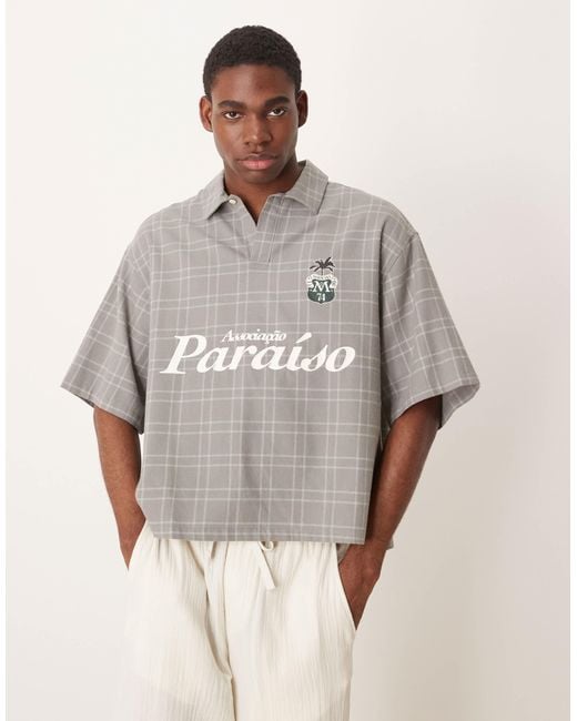 ASOS Gray Boxy Oversized Overhead Shirt for men
