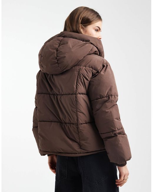 ONLY Black Hooded Puffer Jacket