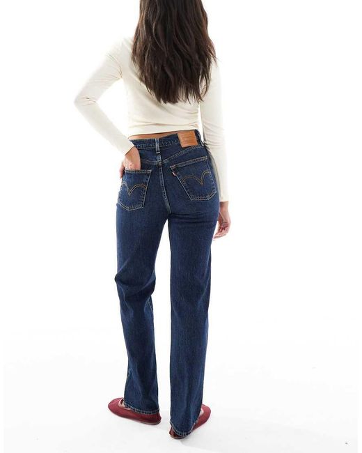 Vaqueros De Corte Largo Y Recto Con Lavado Oscuro Ribcage De -Azul Marino Levi's de color Blue