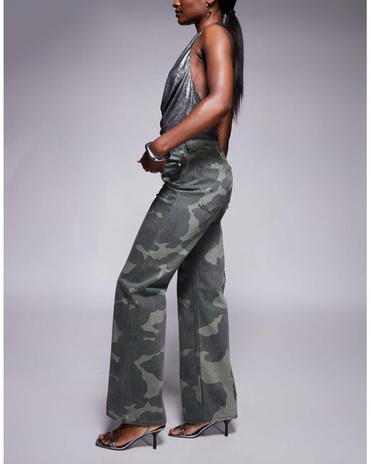 River Island Gray Relaxed Straight Jean