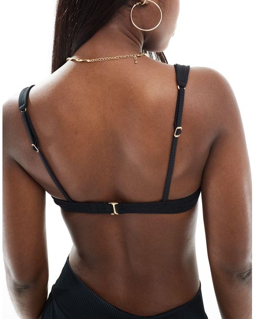 Hollister Black Co-ord Ribbed Underwire Bikini Top
