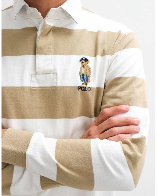 Polo Ralph Lauren Natural Bear Logo Rugby Shirt for men