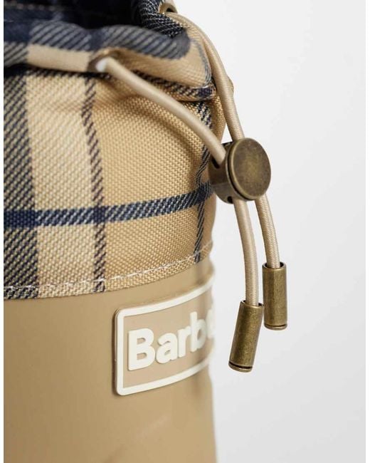 Barbour White Mowbray Tartan Mid Welly Boots
