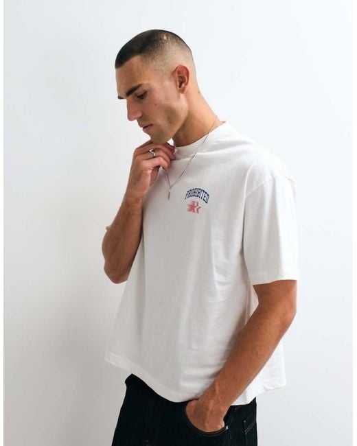 Prohibited White Back Print Avantgarde Graphic T-shirt for men