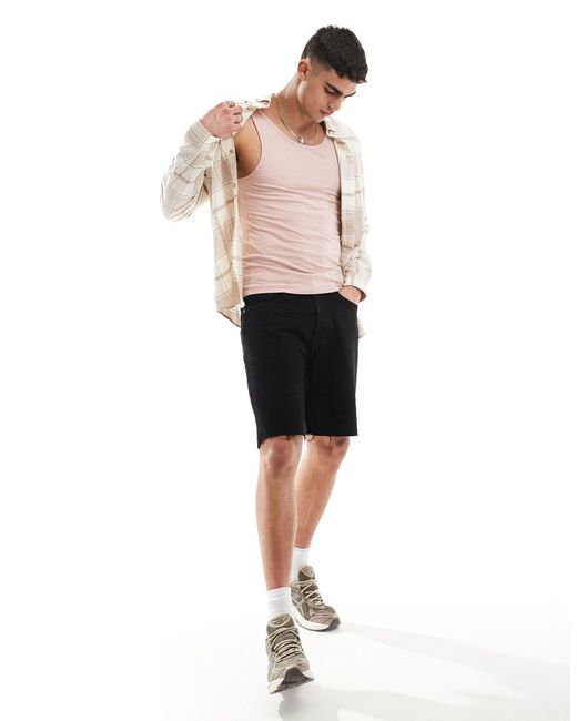 ASOS Pink Muscle Fit Vest for men