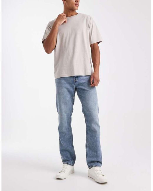 New Look Blue Straight Fit Jeans for men