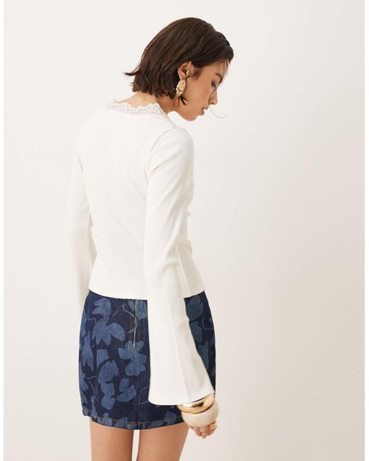 ASOS White – geripptes oberteil