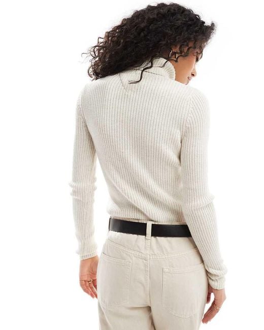 Tommy Hilfiger White Turtleneck Long Sleeve Knit Top
