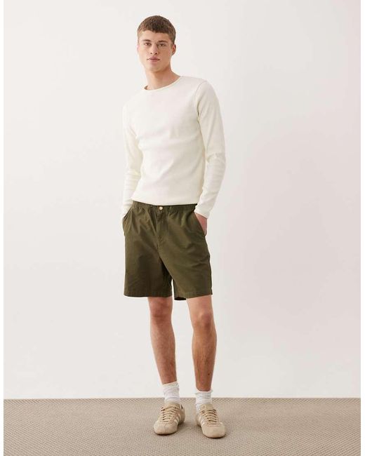 ASOS Natural Super Heavyweight Slim Long Sleeve Ribbed T-shirt for men