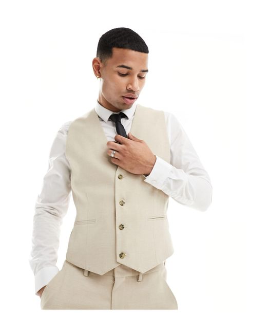 ASOS White Wedding Slim Suit Waistcoat for men