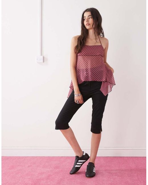 Collusion Pink Chiffon Halter Top