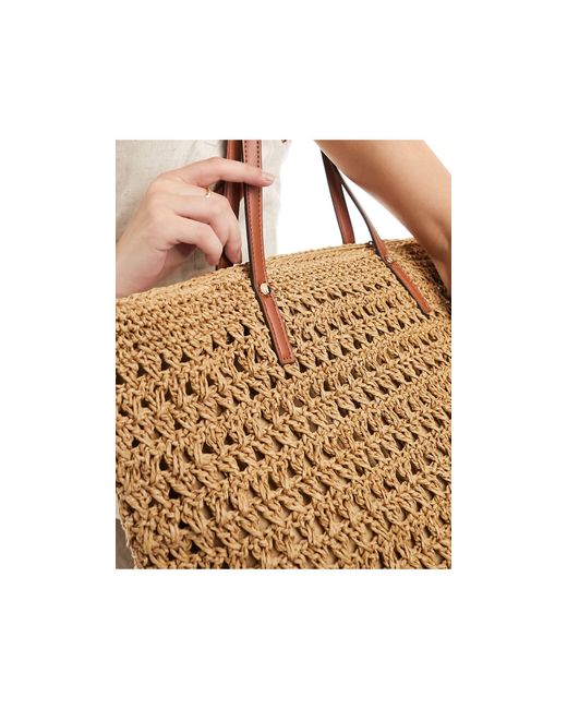 Accessorize Natural Large Beach Straw Tote Bag