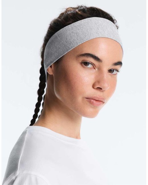 Oysho White Cotton Blend Melange Headband