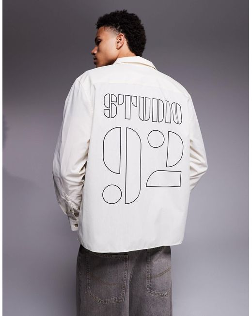 ASOS – relaxed-fit-hemd in Gray für Herren