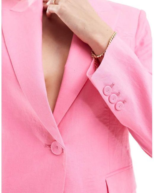 Mango Pink Linen Co-ord Blazer