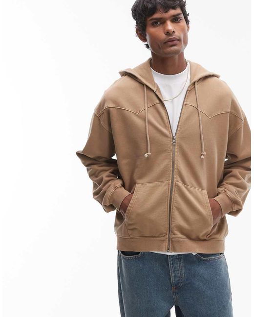 Levi's Natural Lowell Western French Terry Full Zip Hoodie for men