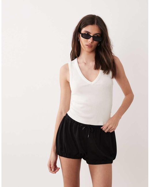 ASOS Natural Co-Ord Bubble Jogger Shorts
