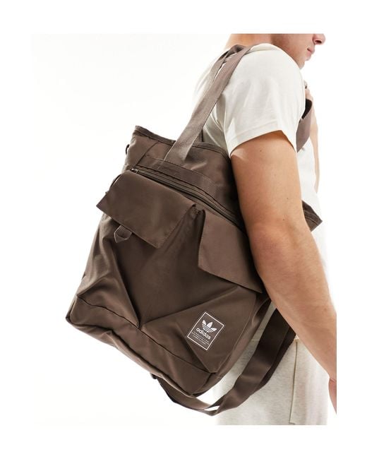 Adidas Originals Brown Utility 2.0 Tote Bag for men