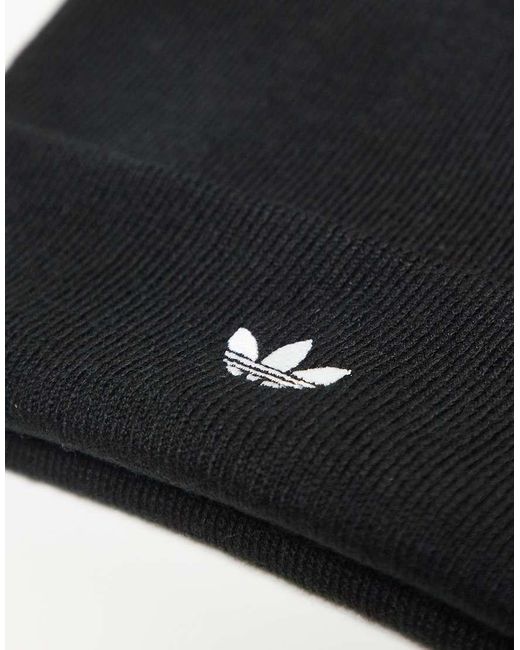 Adidas Originals Black Beanie With Trefoil