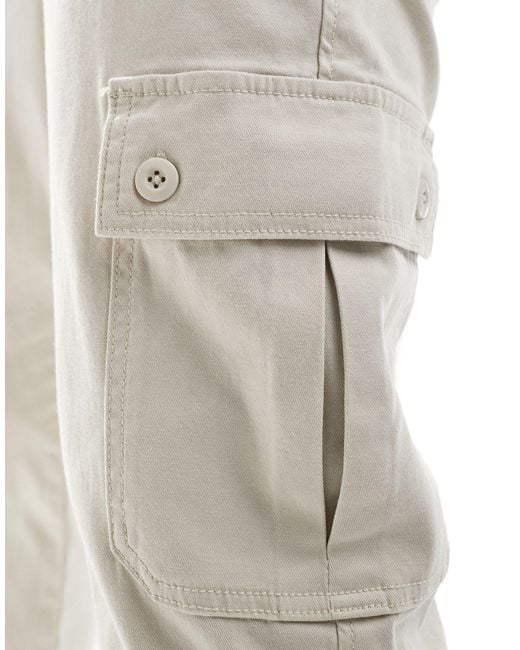 ASOS White Tapered Cargo Pants for men