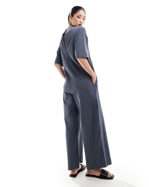 ASOS Blue Oversized T-shirt Jumpsuit With Pockets