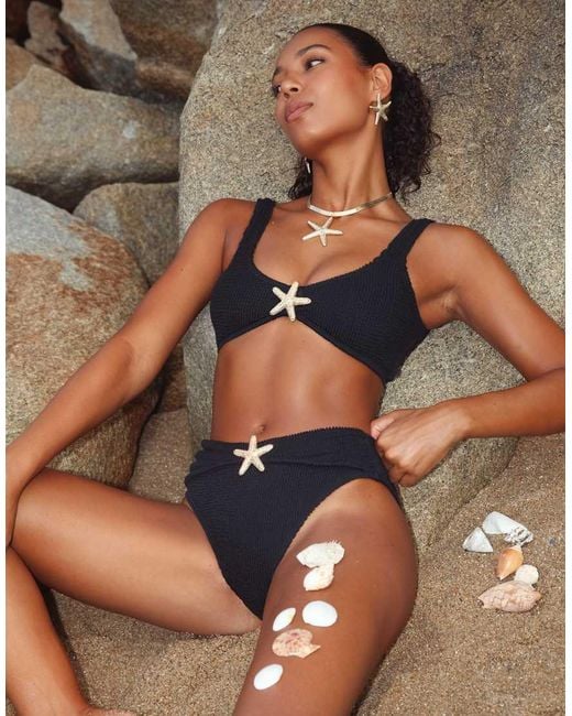 Moda Minx Black Baylys Scrunch High Waist Bikini Bottoms