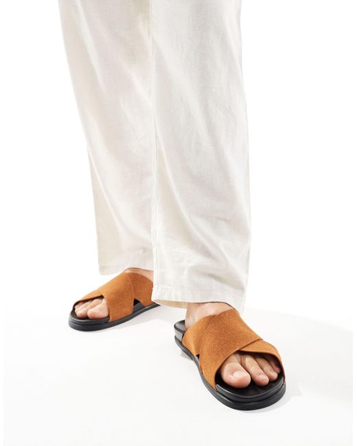 Truffle Collection White Cross Strap Sandals for men
