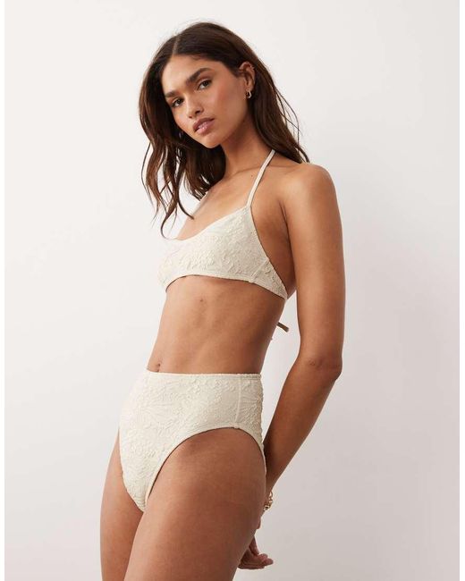 ASOS Brown Cassi Azores High Leg High Waist Bikini Bottoms