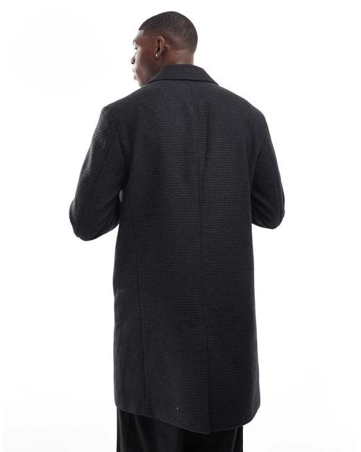 Jack & Jones Wool Mix Long Overcoat in Blue for Men Lyst UK