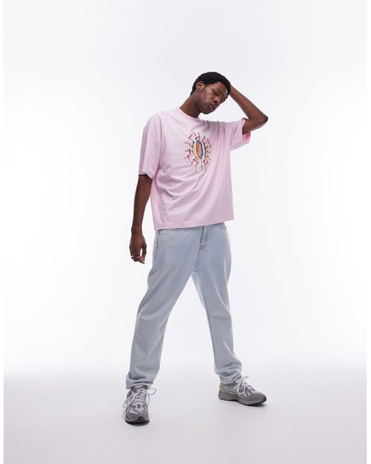 Topman – extreme-oversize-t-shirt in Pink für Herren