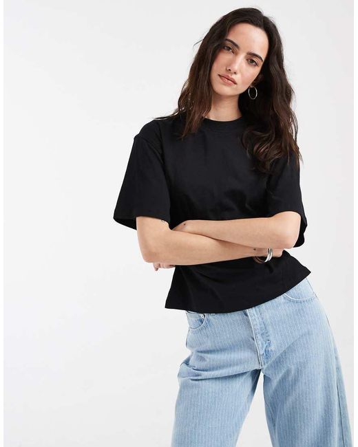 ASOS Black Corset Waist T-shirt