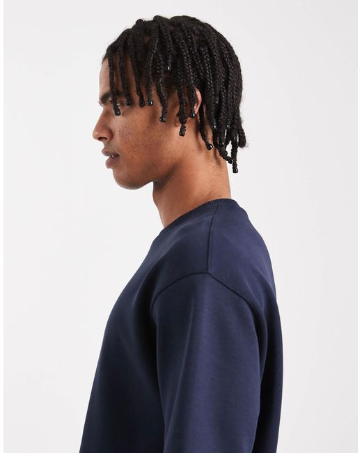 ASOS – hochwertiges relaxed-fit-t-shirt aus interlock-jersey in Blue für Herren