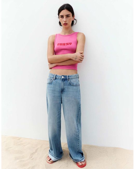 Top à imprimé graphique Pull&Bear en coloris Red