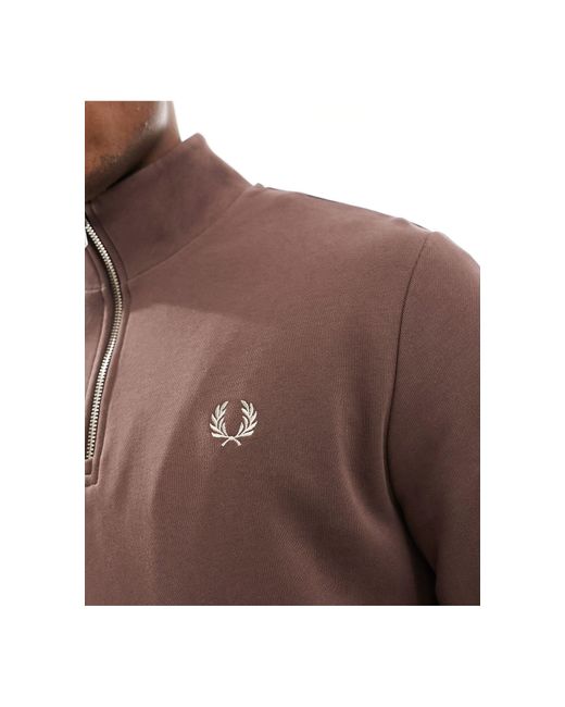 Fred Perry Red F Perry Half Zip Sweatshirt for men