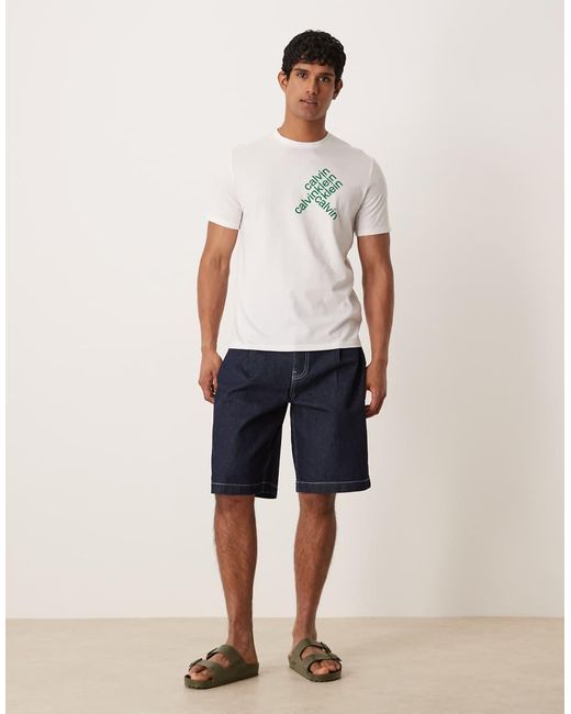 Jorts Di Jeans Taglio Lungo Lavaggio Grezzo Con Pieghe Sulle Tasche di ASOS in Natural da Uomo