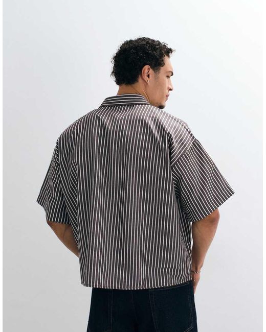 Reclaimed Vintage Gray Short Sleeve Boxy Shirt for men