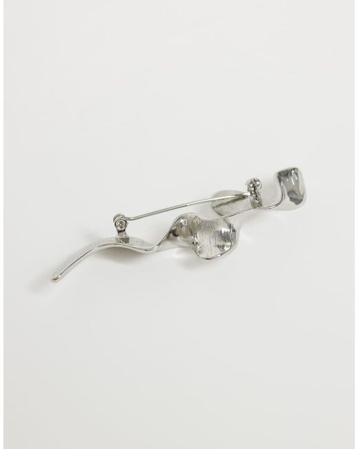 ASOS Blue Single Brooch With Abstract Design