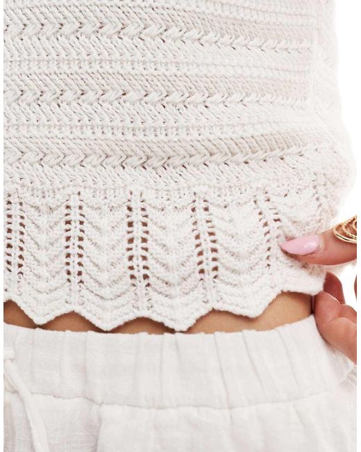 Abercrombie & Fitch White Crochet Tank Top