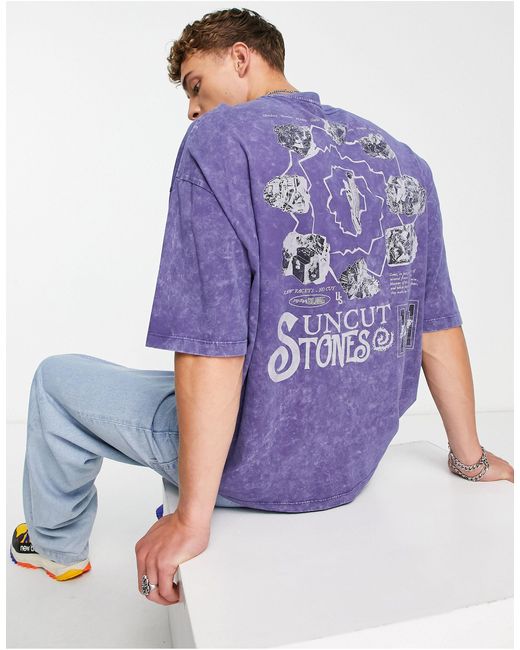 ASOS Oversized Tshirt in Blue for Men Lyst UK