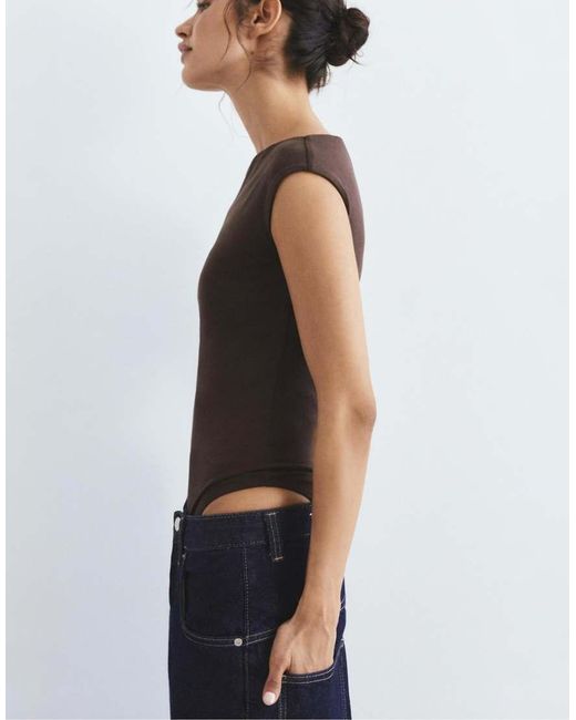 Pull&Bear Blue Short Sleeve Bodysuit