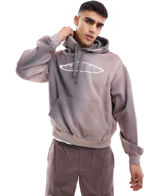 Weekday Gray Boxy Fit Graphic Print Hoodie for men