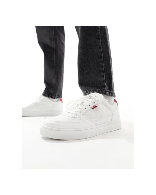 Levi's Black Liam Leather Sneakers With Red Backtab for men